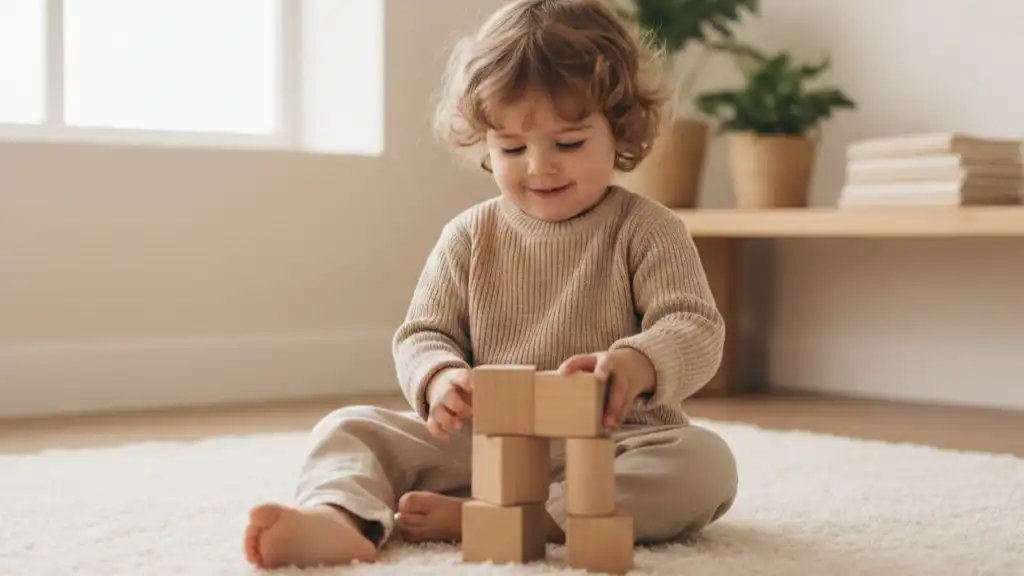 enfant jouant tranquillement