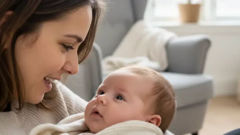 parent parlant doucement à son bébé