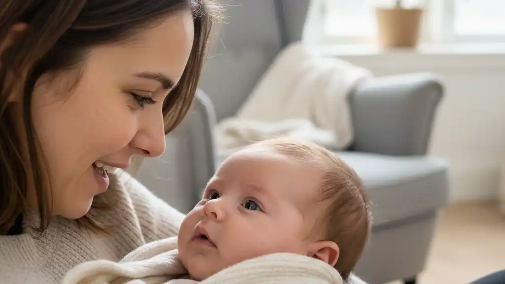 parent parlant doucement à son bébé