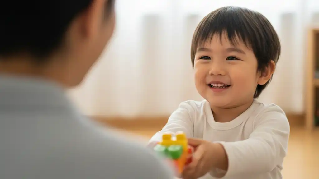 Enfant dire merci apprentissage imitation