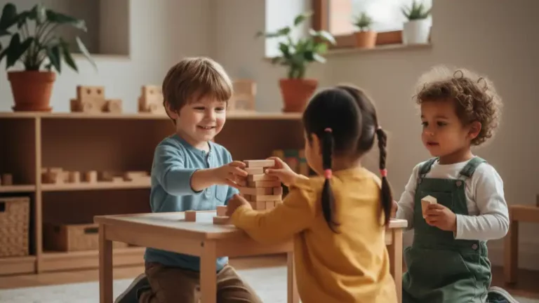 Enfants partageant en micro-crèche bienveillance