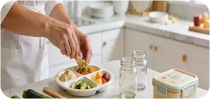 Préparation repas petite enfance en micro-crèche PACA
