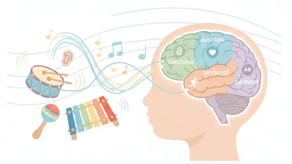 Schéma stimulation sensorielle bébé musique