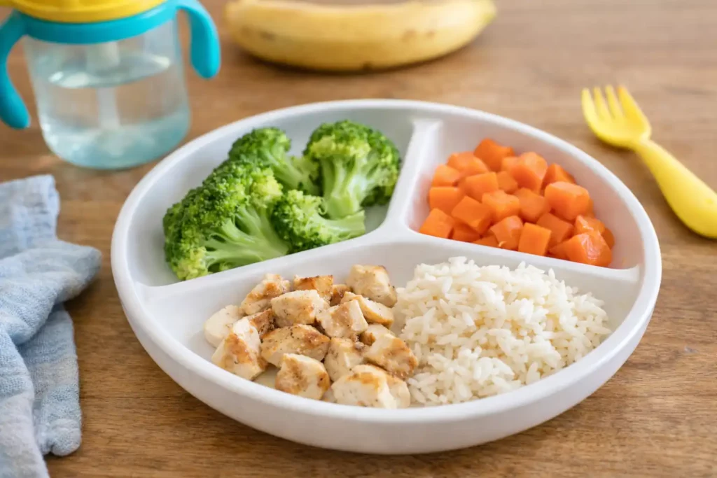 Assiette équilibrée pour enfant de moins de 3 ans